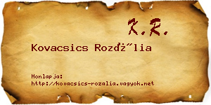 Kovacsics Rozália névjegykártya