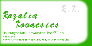 rozalia kovacsics business card